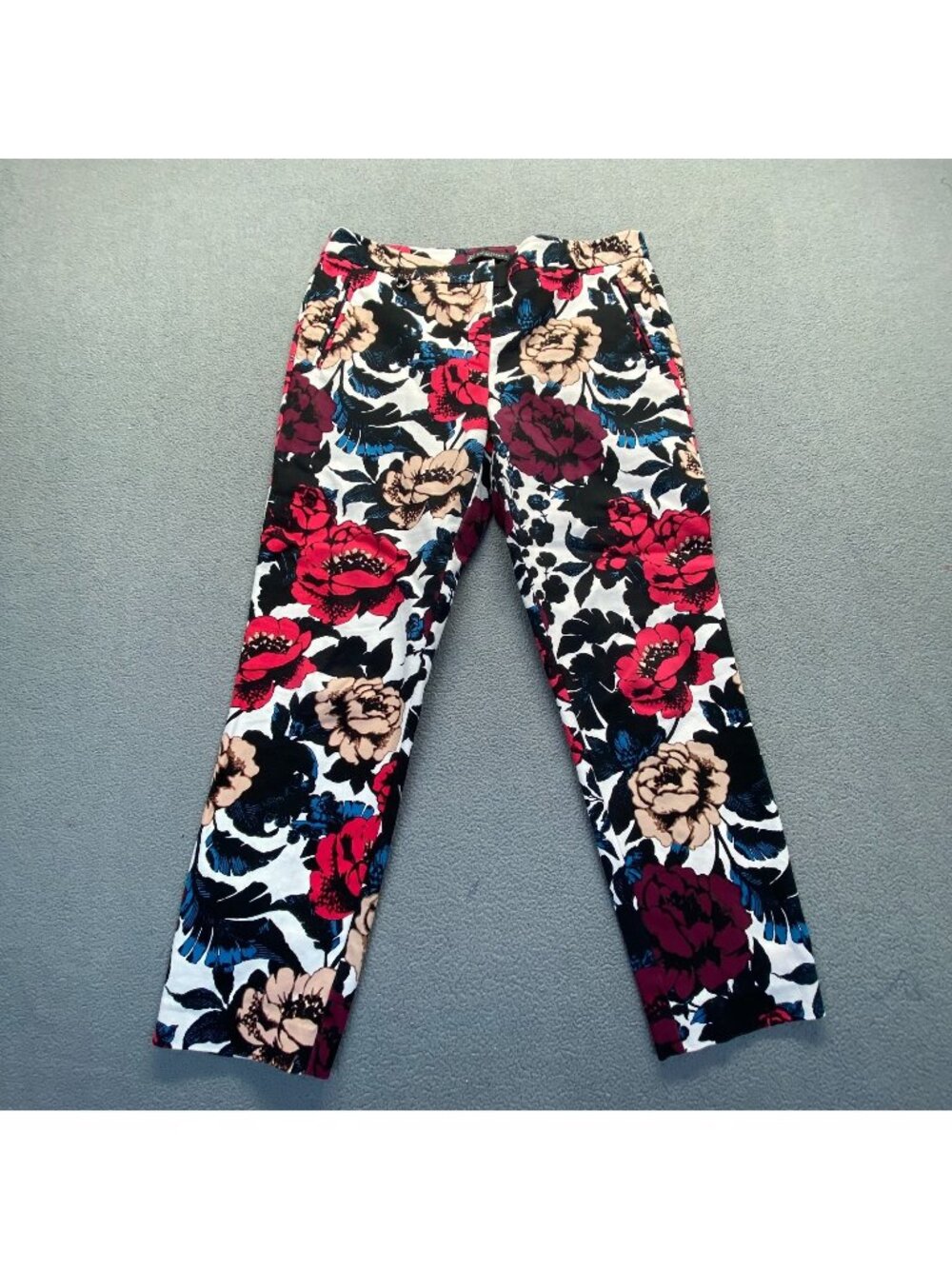 Adrianna Papell Floral Summer Spring Vacation Pants Size 12,Pockets,Stretch